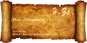 Hux Zsigmond névjegykártya